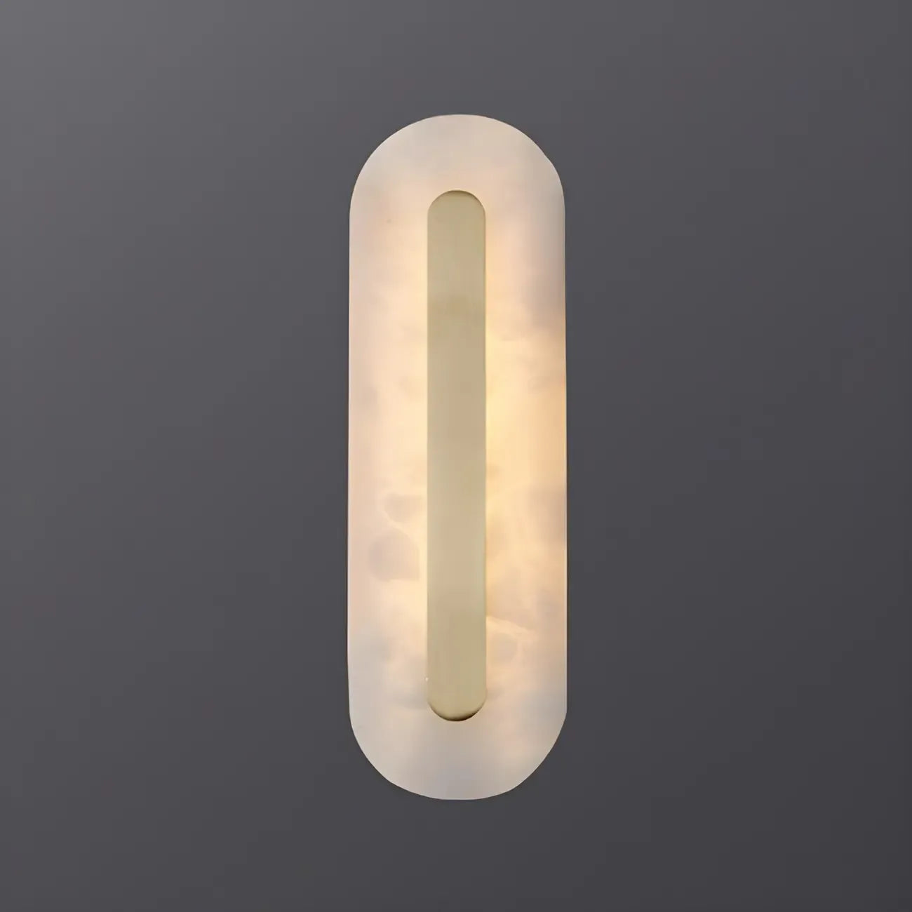 Modern Brass Oval Stone Wall Sconce Dimmable LED for Bedroom