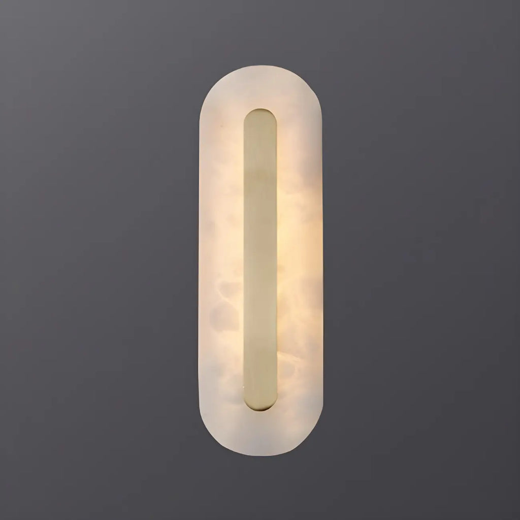 Modern Brass Oval Stone Wall Sconce Dimmable LED for Bedroom