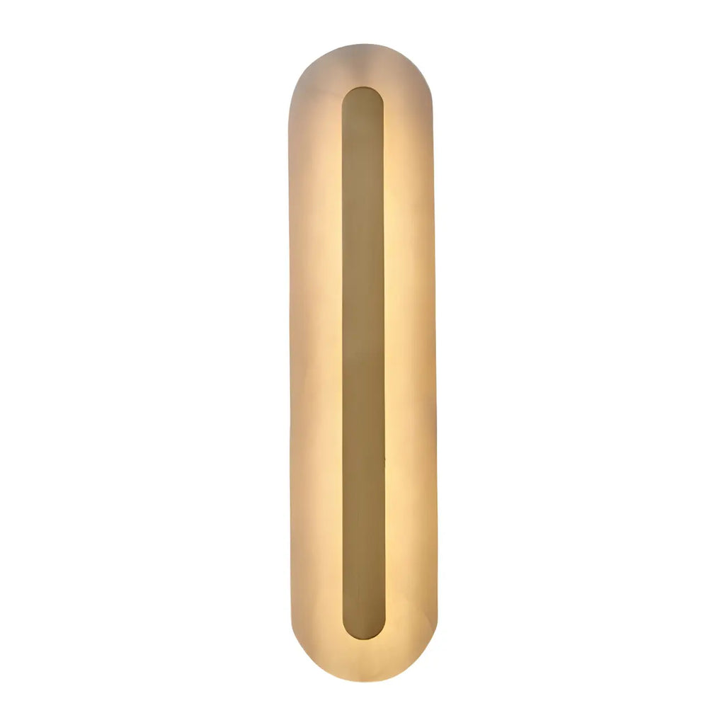 Modern Brass Oval Stone Wall Sconce Dimmable LED for Bedroom