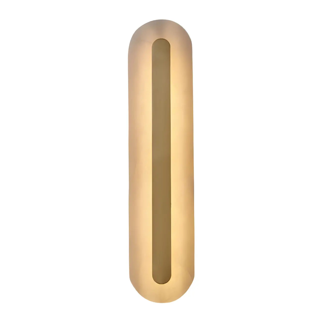 Modern Brass Oval Stone Wall Sconce Dimmable LED for Bedroom