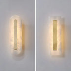 Modern Brass Oval Stone Wall Sconce Dimmable LED for Bedroom