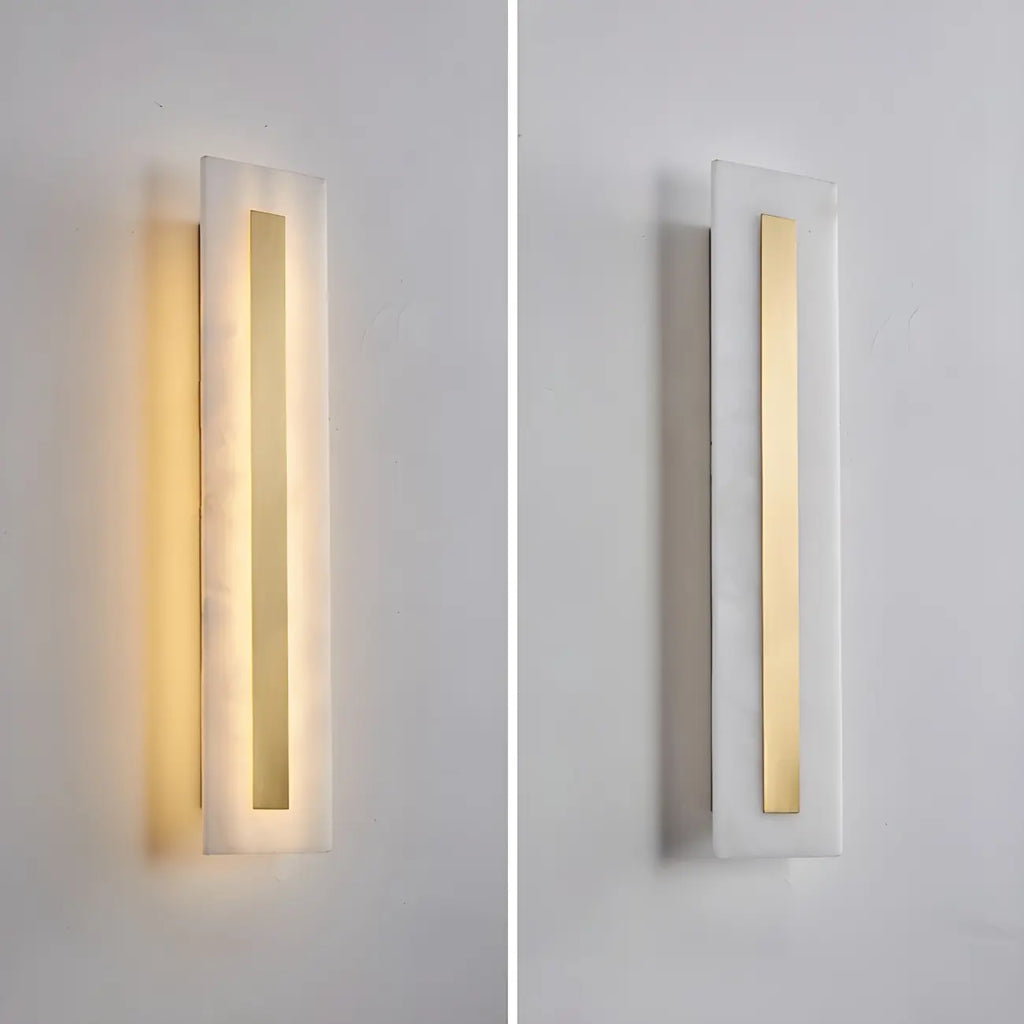 Modern Brass Oval Stone Wall Sconce Dimmable LED for Bedroom