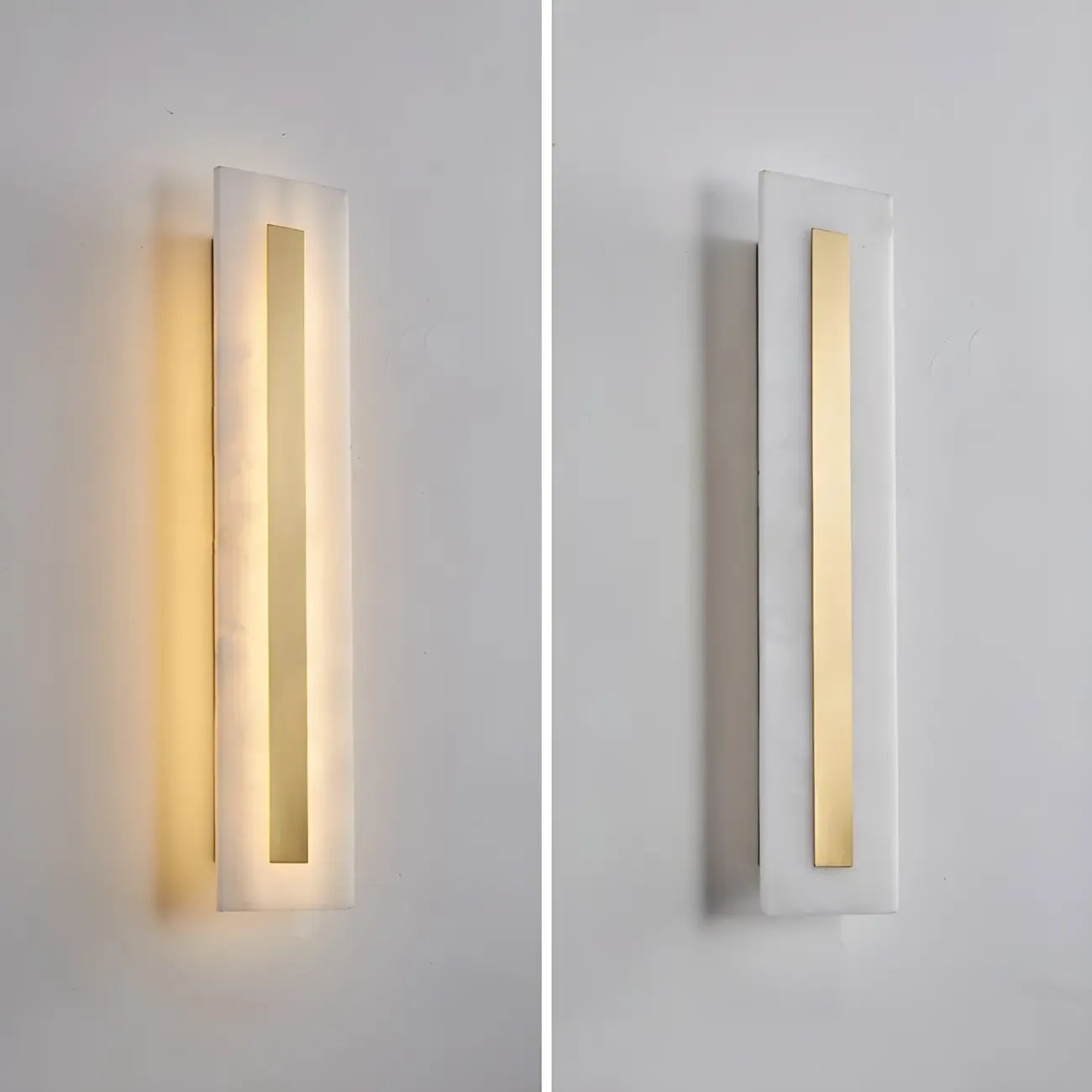 Modern Brass Oval Stone Wall Sconce Dimmable LED for Bedroom