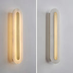 Modern Brass Oval Stone Wall Sconce Dimmable LED for Bedroom