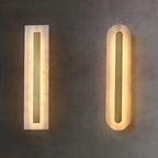 Modern Brass Oval Stone Wall Sconce Dimmable LED for Bedroom