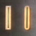 Modern Brass Oval Stone Wall Sconce Dimmable LED for Bedroom