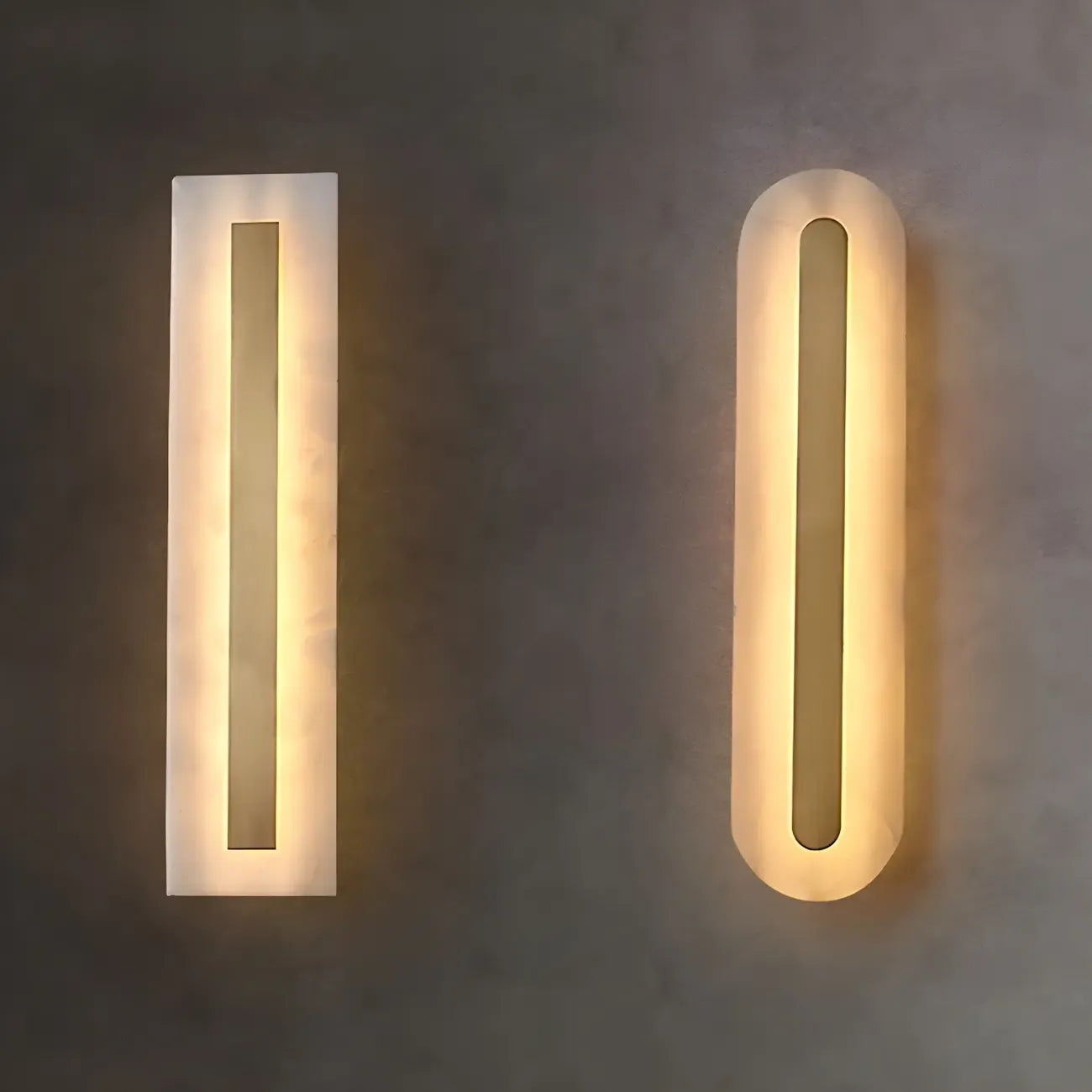 Modern Brass Oval Stone Wall Sconce Dimmable LED for Bedroom