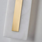 Modern Brass Oval Stone Wall Sconce Dimmable LED for Bedroom