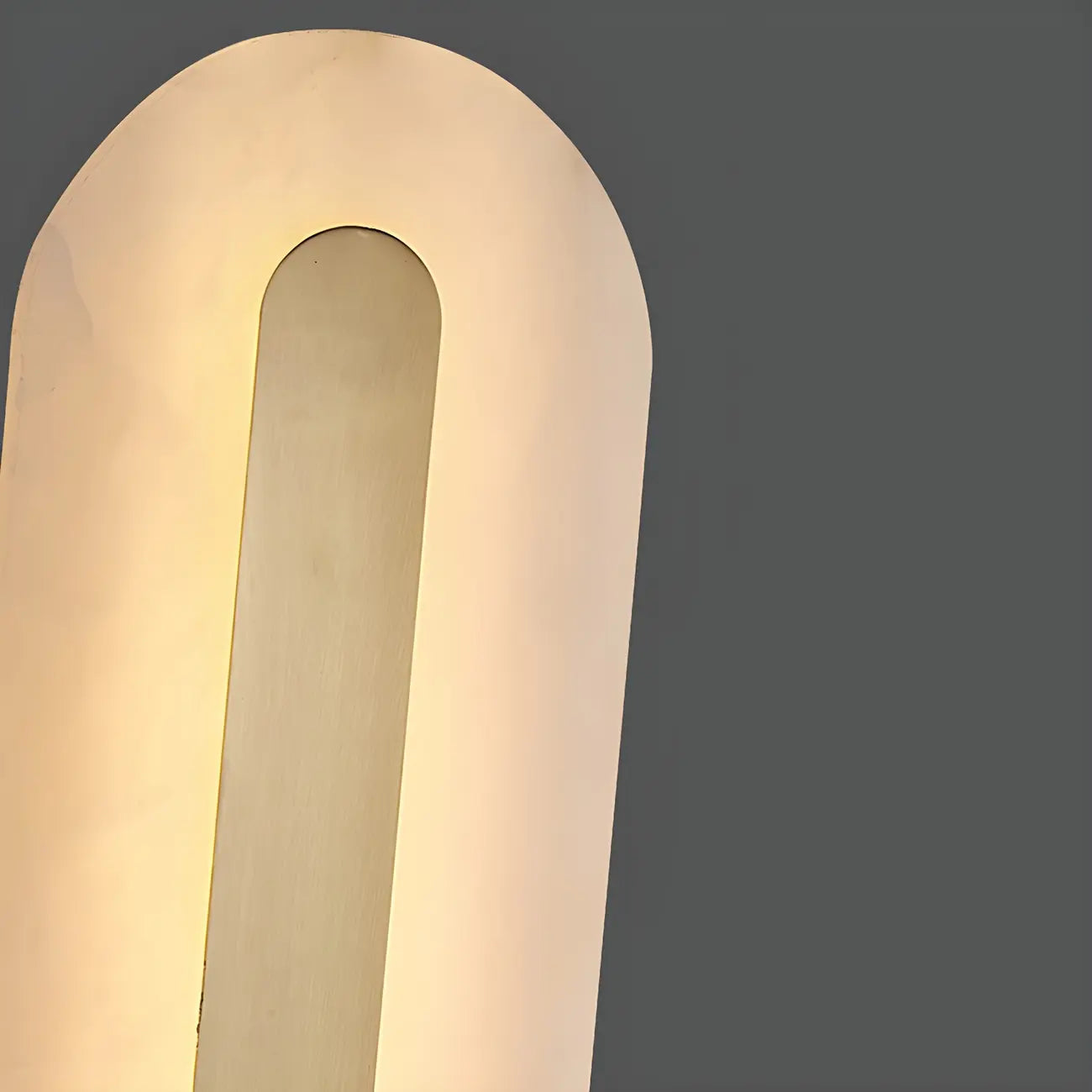 Modern Brass Oval Stone Wall Sconce Dimmable LED for Bedroom