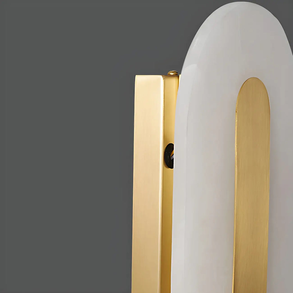 Modern Brass Oval Stone Wall Sconce Dimmable LED for Bedroom