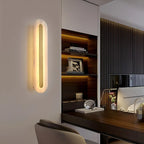 Modern Brass Oval Stone Wall Sconce Dimmable LED for Bedroom