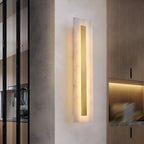 Modern Brass Oval Stone Wall Sconce Dimmable LED for Bedroom