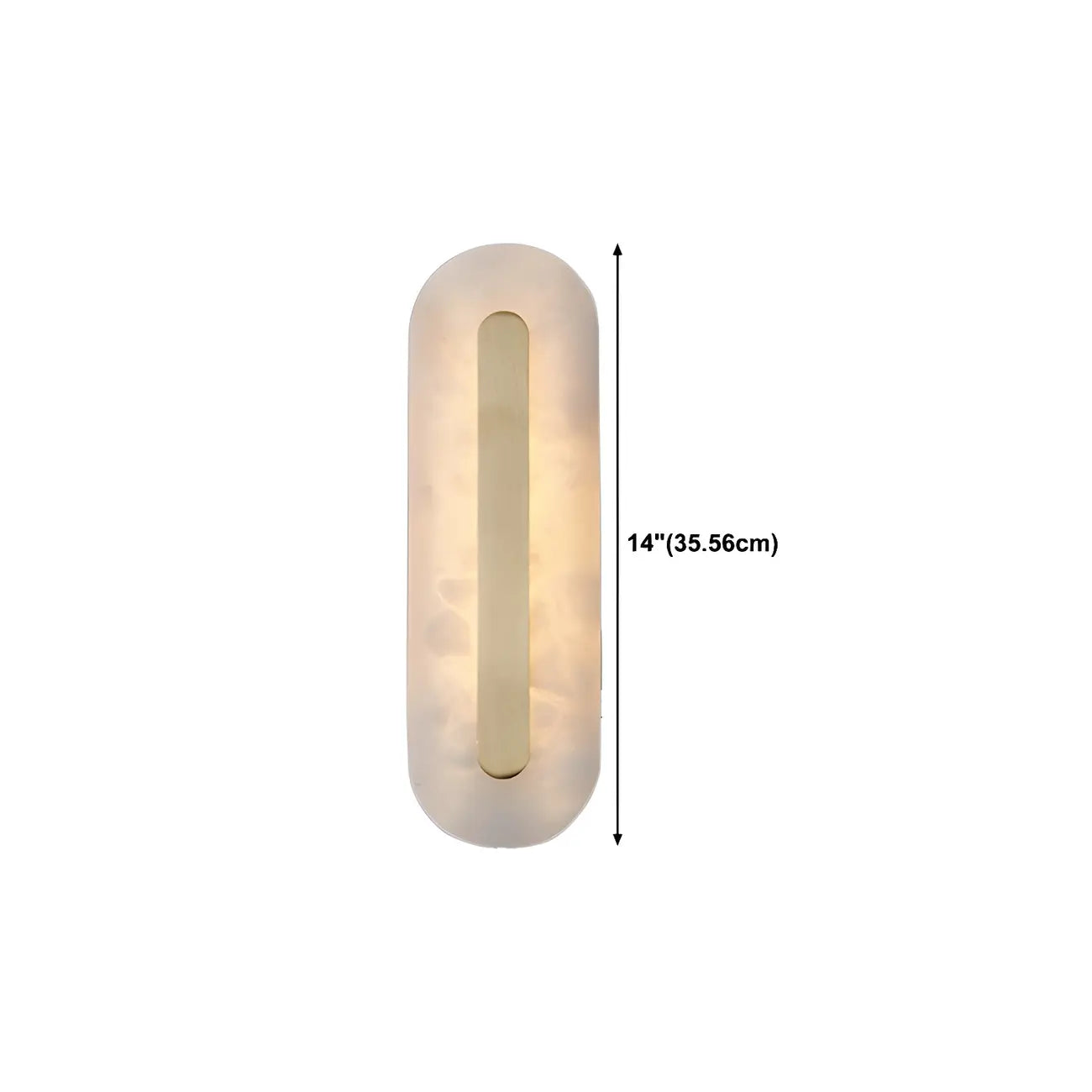 Modern Brass Oval Stone Wall Sconce Dimmable LED for Bedroom