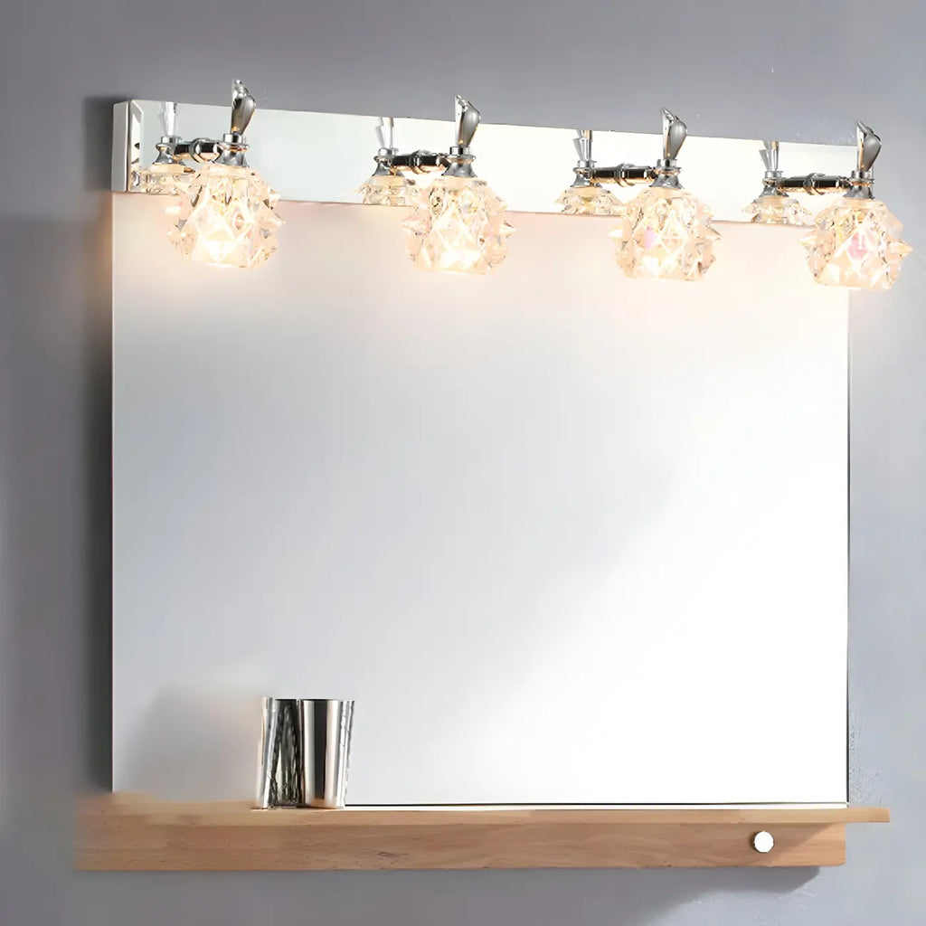 Classic Chrome Glass Shade Adjustable Vanity Light for Bathroom