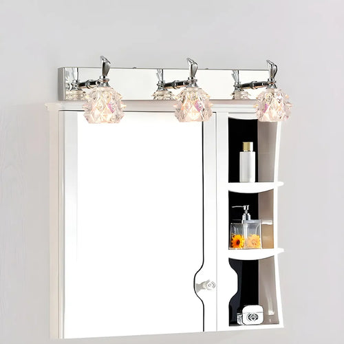 Classic Chrome Glass Shade Adjustable Vanity Light for Bathroom