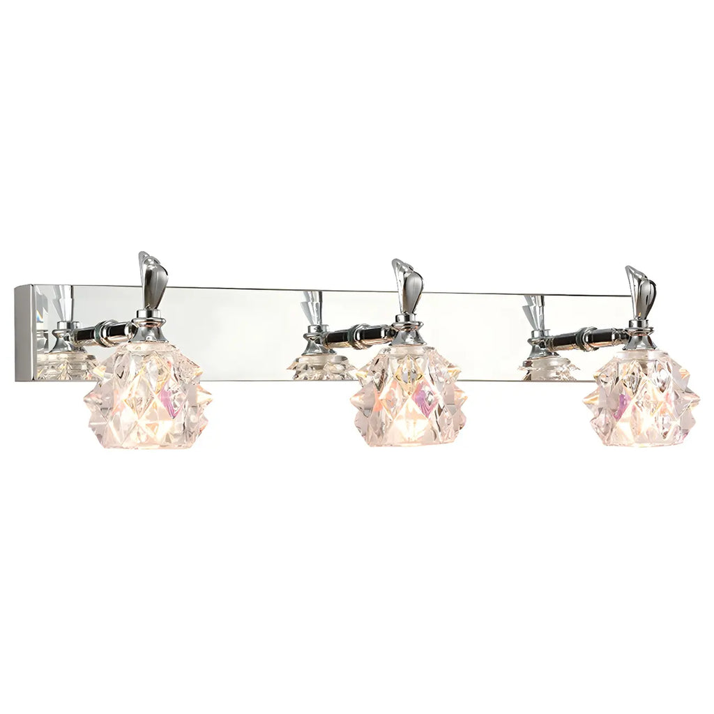 Classic Chrome Glass Shade Adjustable Vanity Light for Bathroom