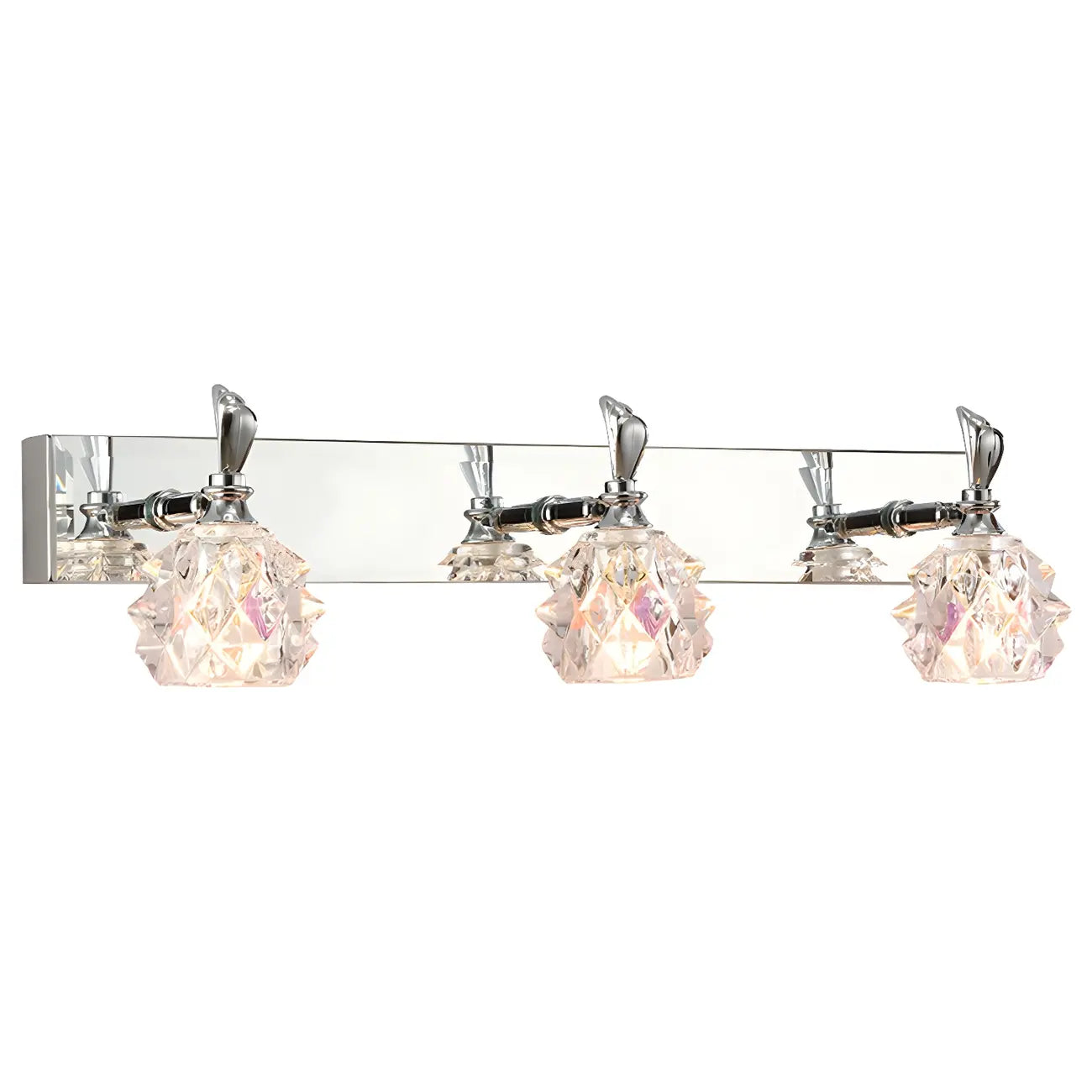 Classic Chrome Glass Shade Adjustable Vanity Light for Bathroom