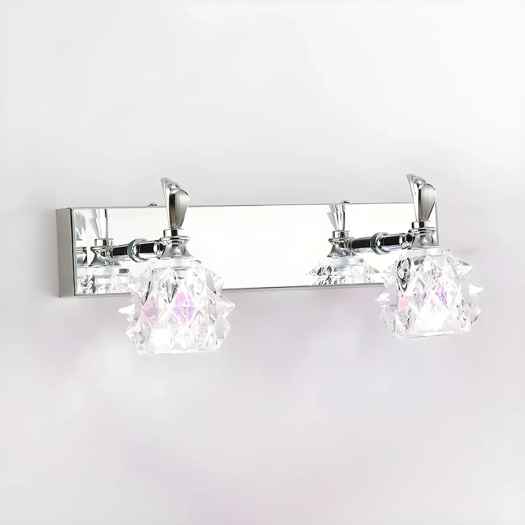 Classic Chrome Glass Shade Adjustable Vanity Light for Bathroom
