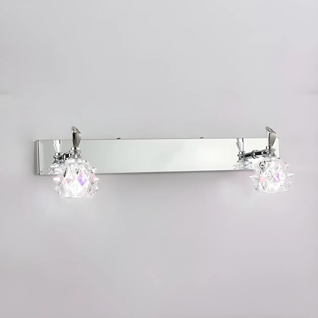 Classic Chrome Glass Shade Adjustable Vanity Light for Bathroom