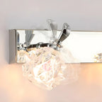 Classic Chrome Glass Shade Adjustable Vanity Light for Bathroom