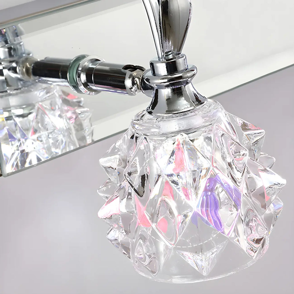 Classic Chrome Glass Shade Adjustable Vanity Light for Bathroom