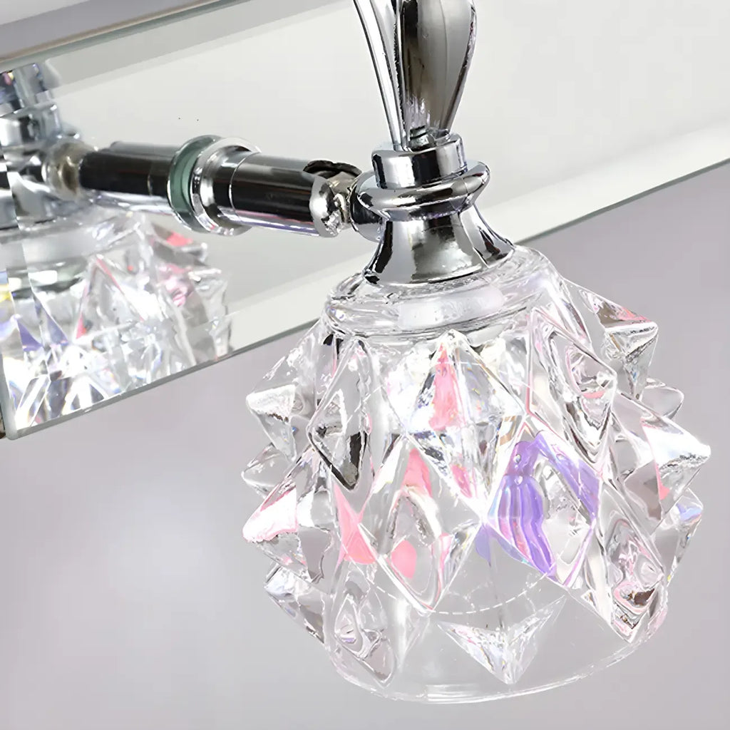 Classic Chrome Glass Shade Adjustable Vanity Light for Bathroom