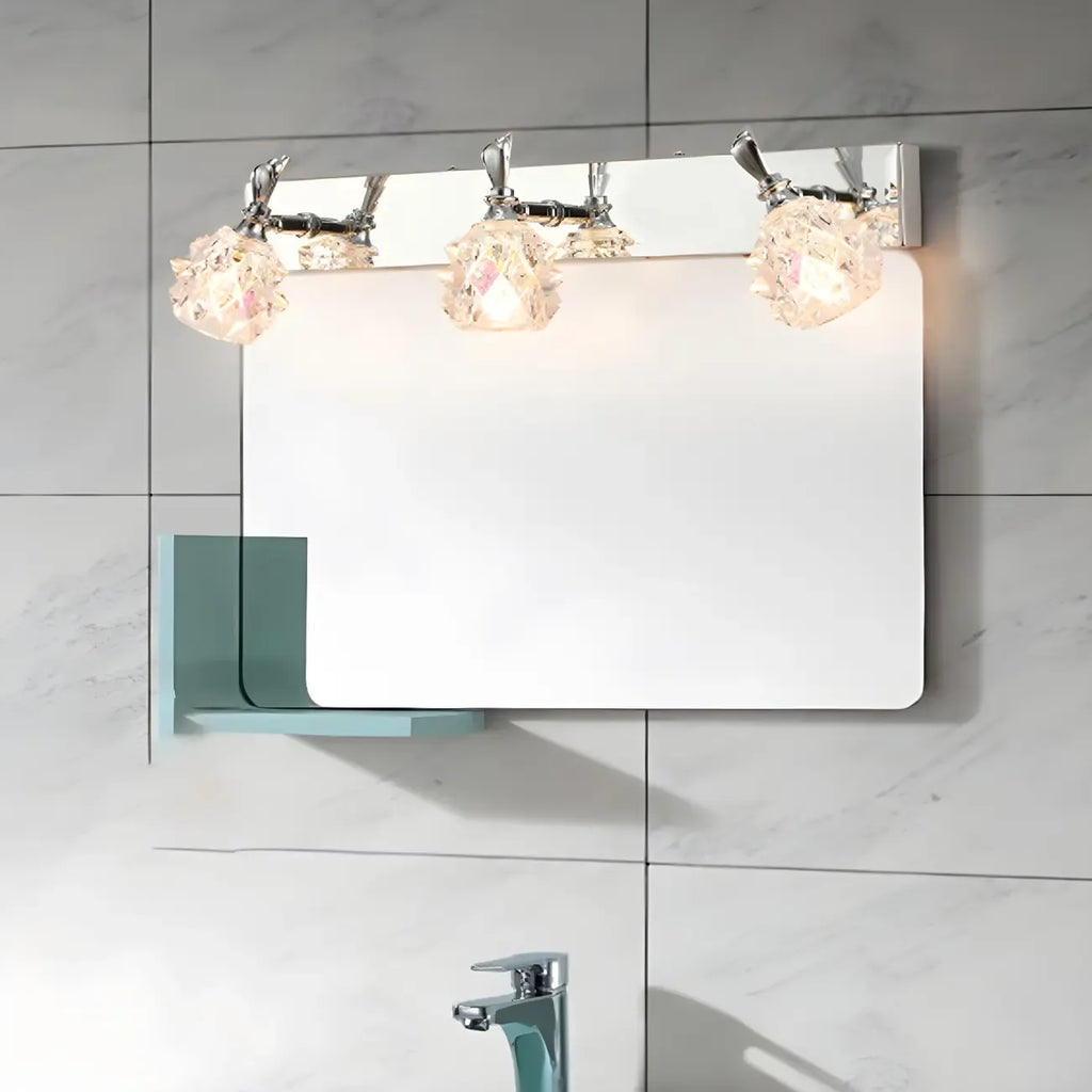 Classic Chrome Glass Shade Adjustable Vanity Light for Bathroom