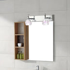 Classic Chrome Glass Shade Adjustable Vanity Light for Bathroom