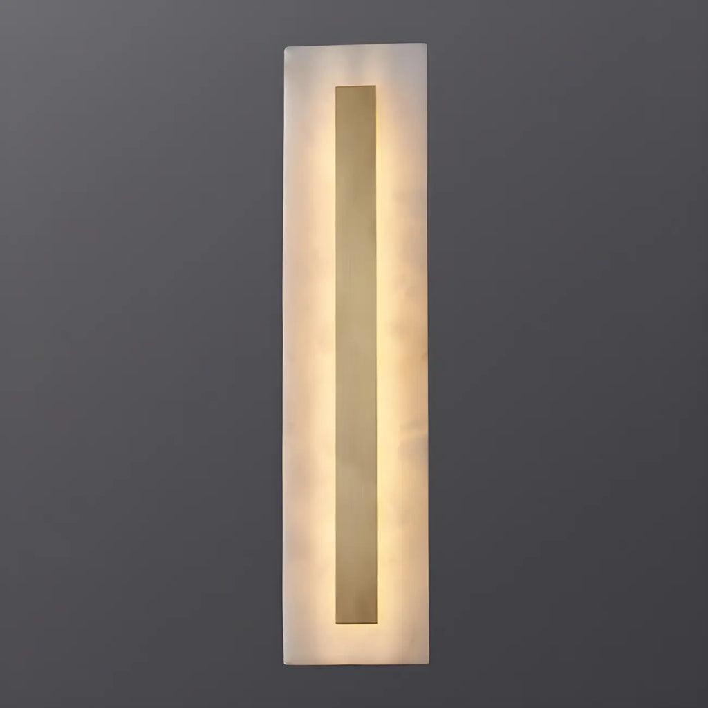 Modern Brass Oval Stone Wall Sconce Dimmable LED for Bedroom