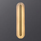 Modern Brass Oval Stone Wall Sconce Dimmable LED for Bedroom
