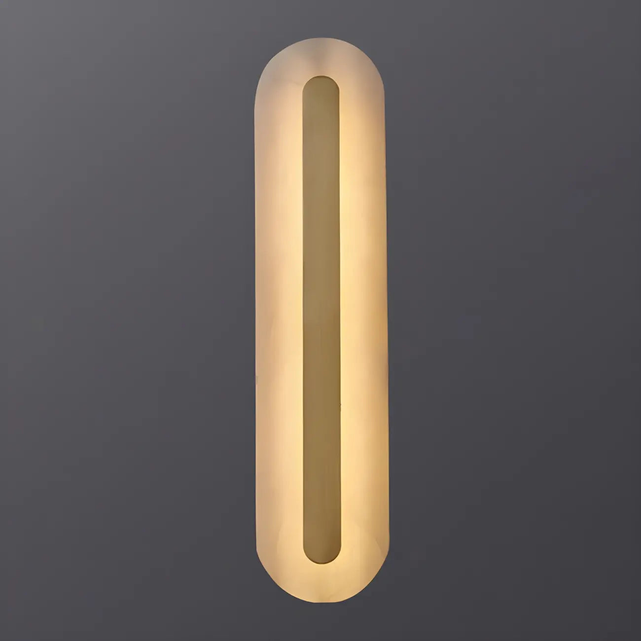 Modern Brass Oval Stone Wall Sconce Dimmable LED for Bedroom