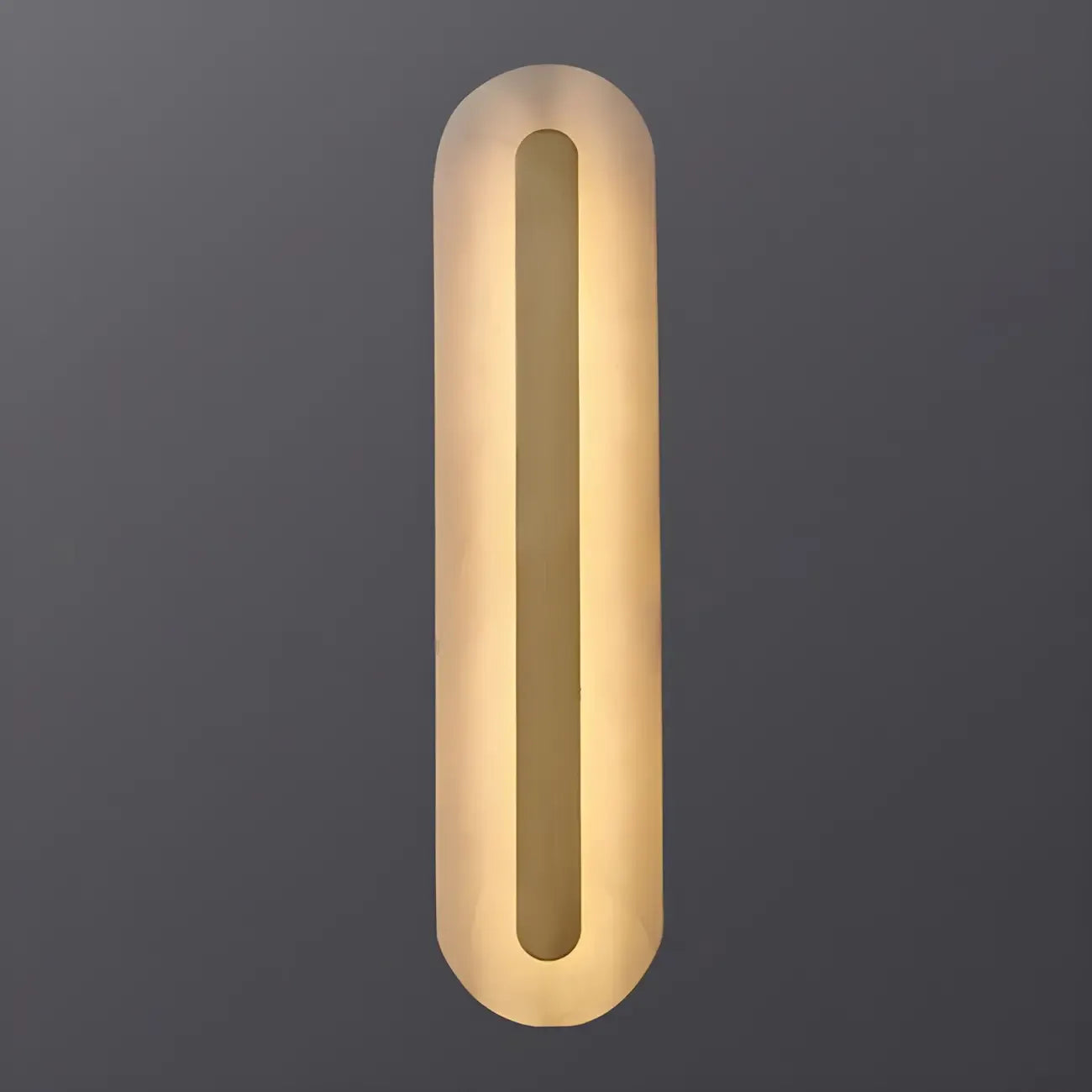 Modern Brass Oval Stone Wall Sconce Dimmable LED for Bedroom