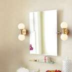 Gold Modern Dual Globe Glass Wall Vanity Light for Bathroom