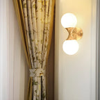 Gold Modern Dual Globe Glass Wall Vanity Light for Bathroom