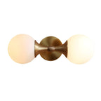 Gold Modern Dual Globe Glass Wall Vanity Light for Bathroom