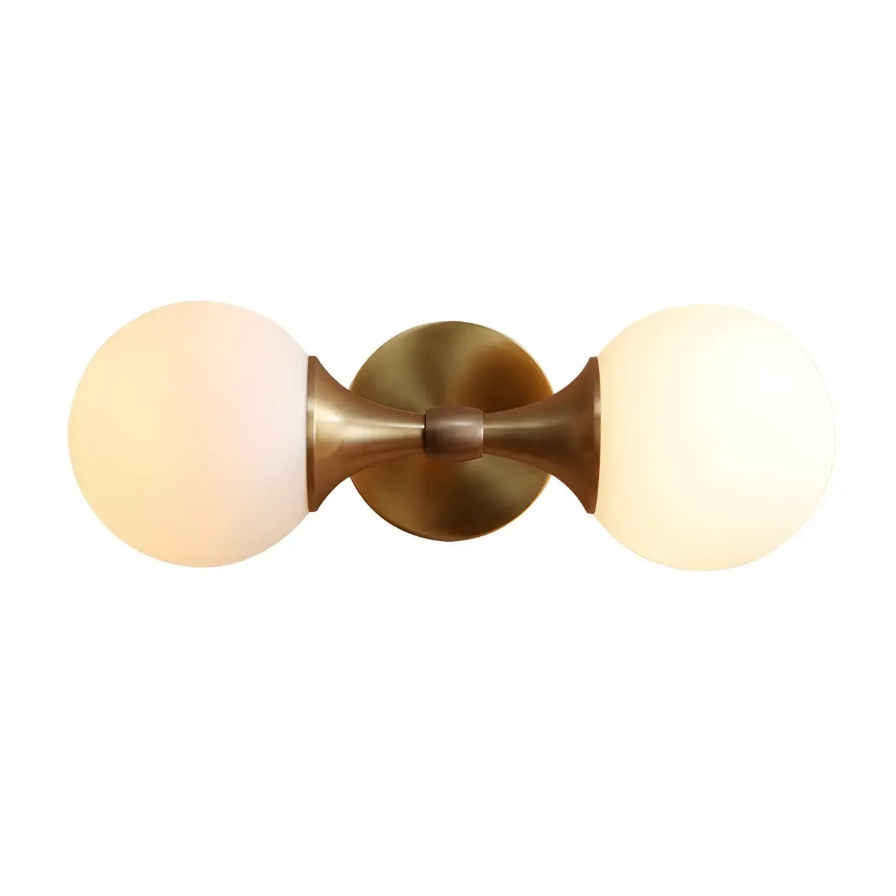 Gold Modern Dual Globe Glass Wall Vanity Light for Bathroom
