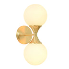 Gold Modern Dual Globe Glass Wall Vanity Light for Bathroom