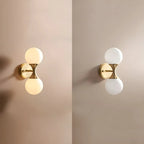 Gold Modern Dual Globe Glass Wall Vanity Light for Bathroom