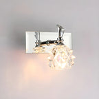 Classic Chrome Glass Shade Adjustable Vanity Light for Bathroom