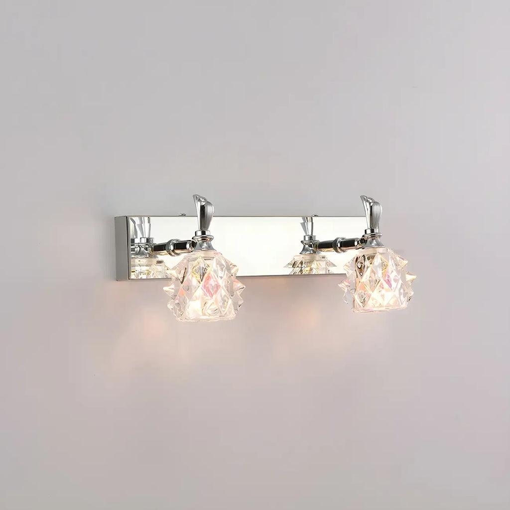 Classic Chrome Glass Shade Adjustable Vanity Light for Bathroom