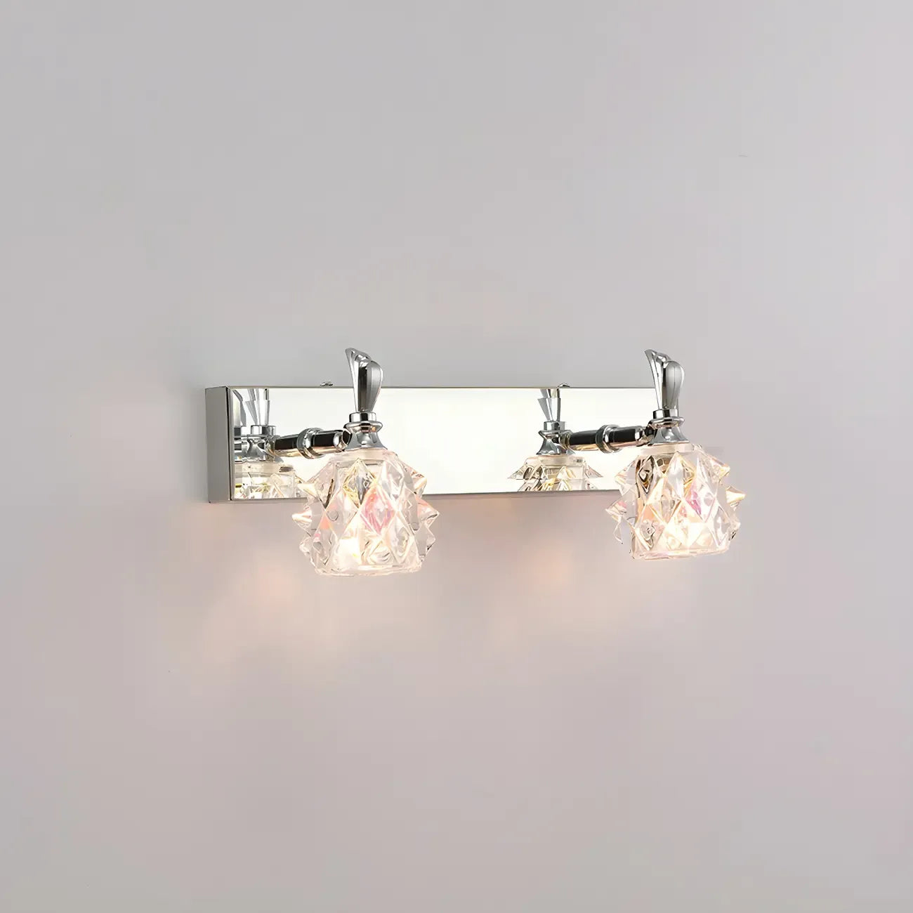 Classic Chrome Glass Shade Adjustable Vanity Light for Bathroom