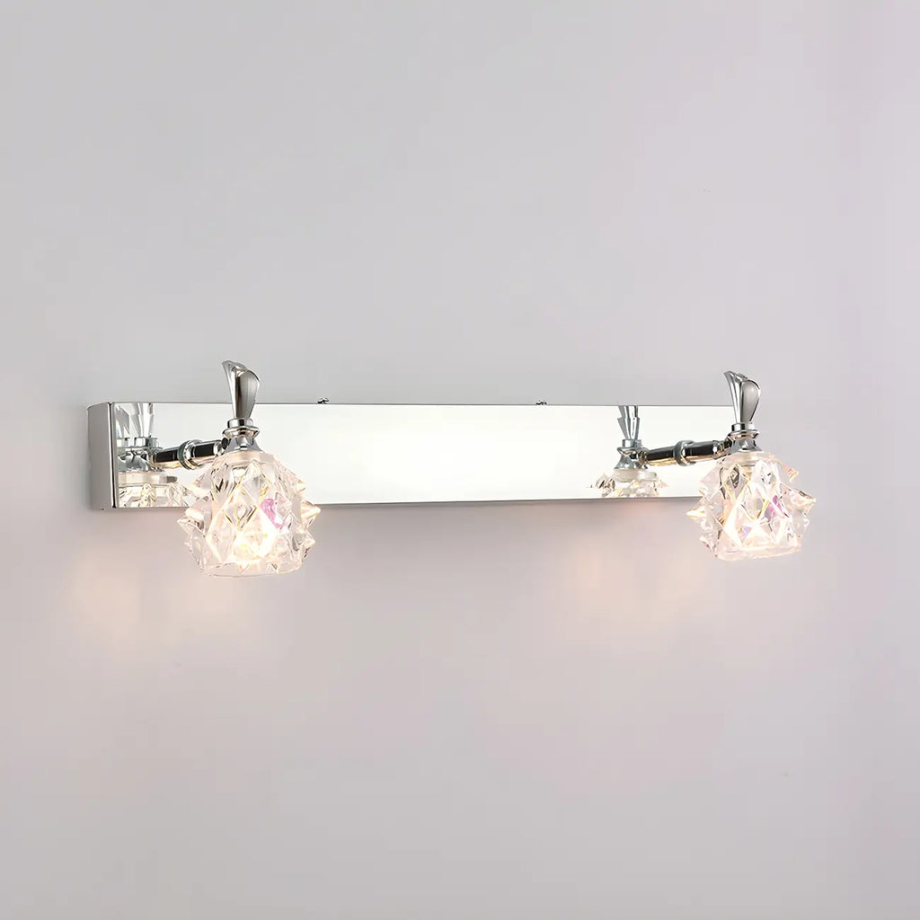Classic Chrome Glass Shade Adjustable Vanity Light for Bathroom