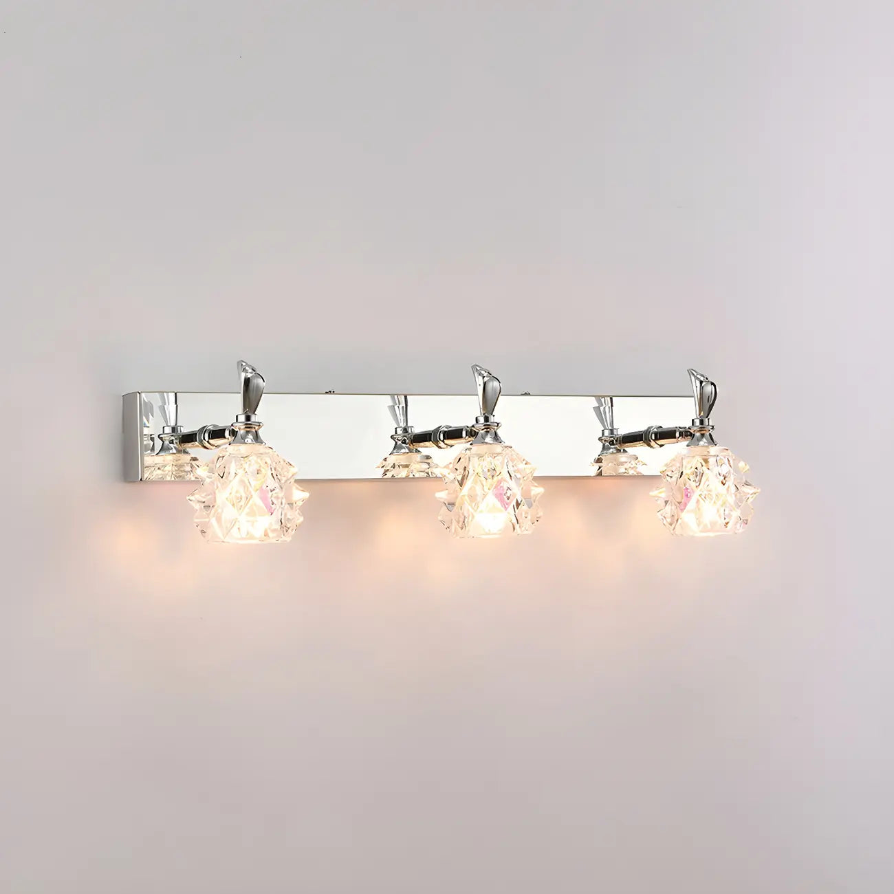 Classic Chrome Glass Shade Adjustable Vanity Light for Bathroom