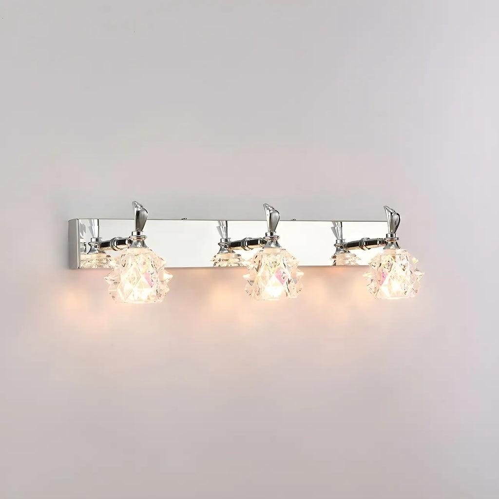 Classic Chrome Glass Shade Adjustable Vanity Light for Bathroom