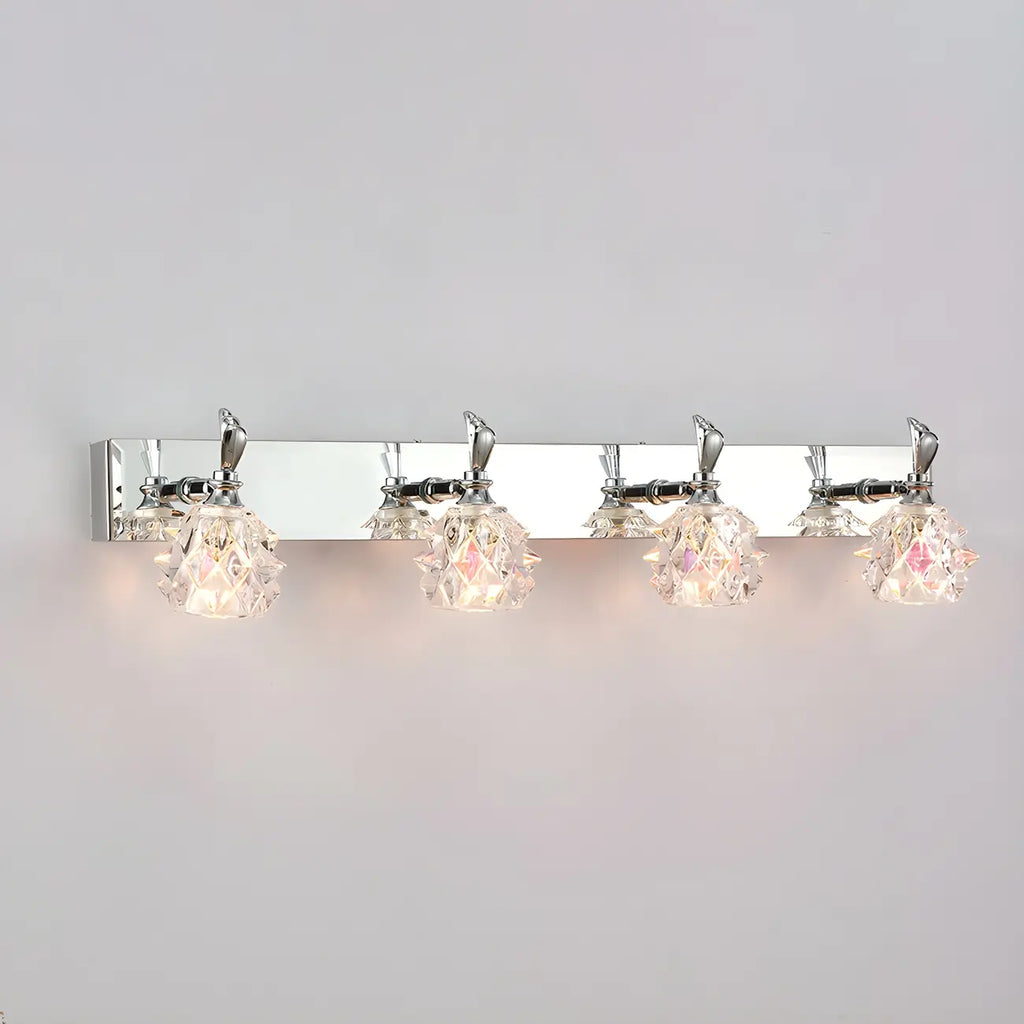 Classic Chrome Glass Shade Adjustable Vanity Light for Bathroom