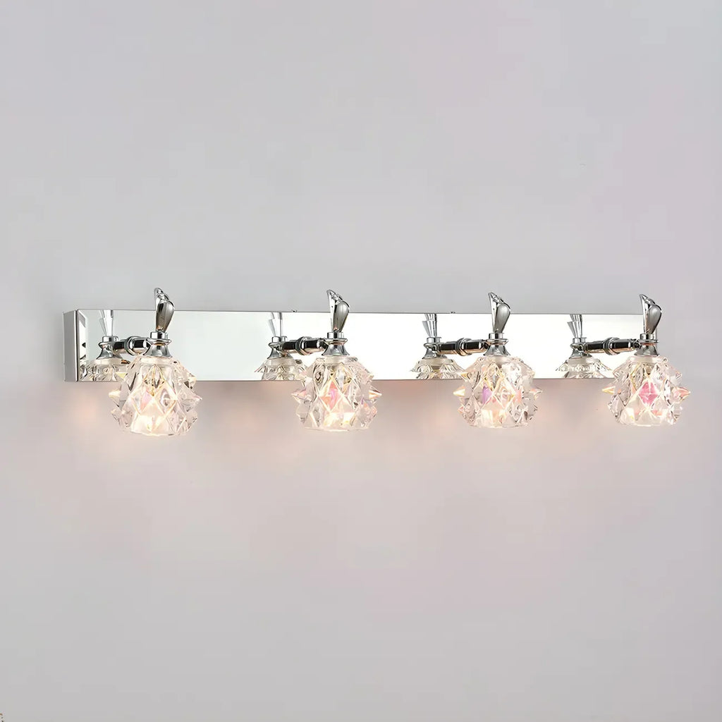 Classic Chrome Glass Shade Adjustable Vanity Light for Bathroom