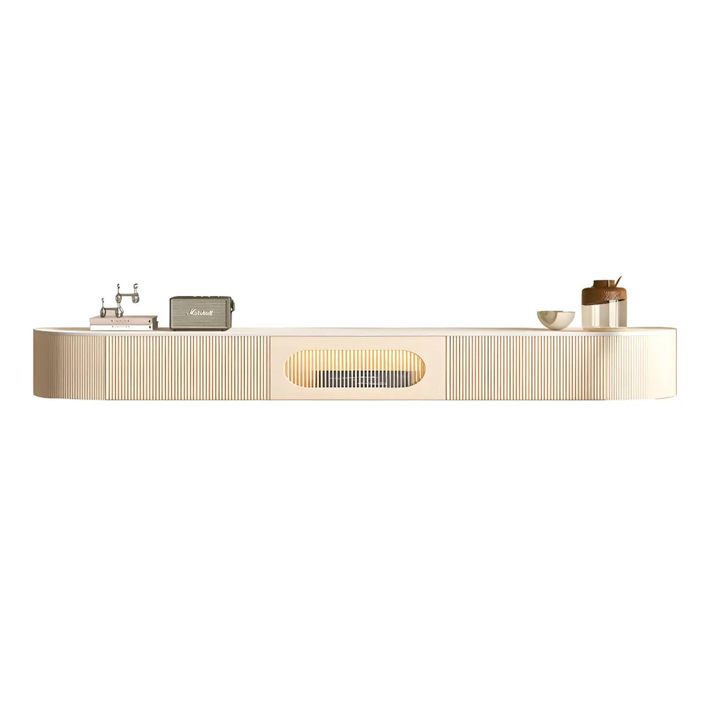 Modern Stone Floating TV Stand with 2-Drawers for Living Room