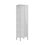 Living Room White Metal Frame Glass Doors Display Cabinet