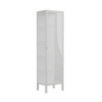 Living Room White Metal Frame Glass Doors Display Cabinet