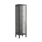 Living Room White Metal Frame Glass Doors Display Cabinet